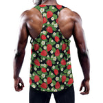 Strawberry And Flower Pattern Print Training Tank Top
