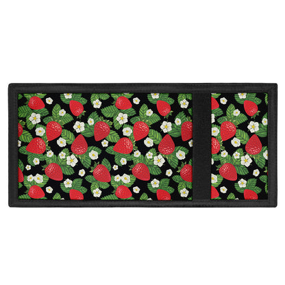 Strawberry And Flower Pattern Print Trifold Wallet