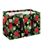 Strawberry And Flower Pattern Print Utility Tote Bag
