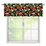 Strawberry And Flower Pattern Print Window Valance