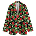 Strawberry And Flower Pattern Print Women's Blazer