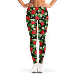 Strawberry And Flower Pattern Print Women's Leggings