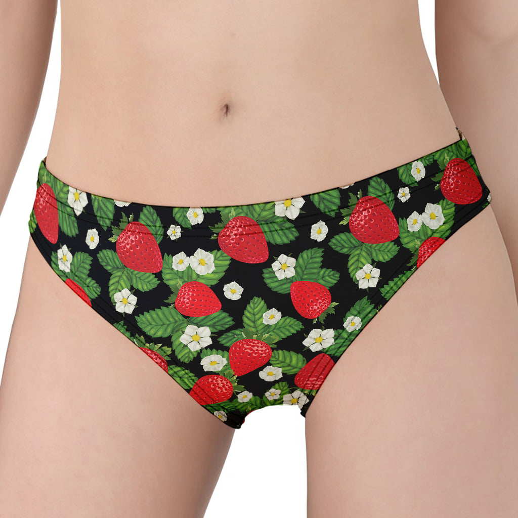 Strawberry And Flower Pattern Print Women's Panties