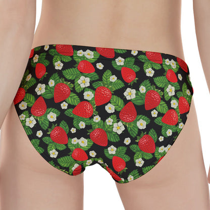Strawberry And Flower Pattern Print Women's Panties