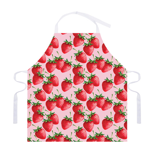 Strawberry Fruit Pattern Print Adjustable Apron