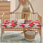 Strawberry Fruit Pattern Print Baby Crib Sheet