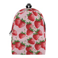 Strawberry Fruit Pattern Print School Backpack