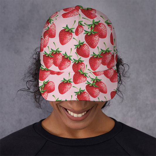 Strawberry Fruit Pattern Print Baseball Cap