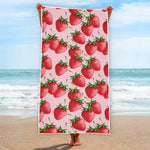 Strawberry Fruit Pattern Print Beach Towel
