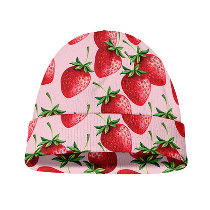 Strawberry Fruit Pattern Print Beanie
