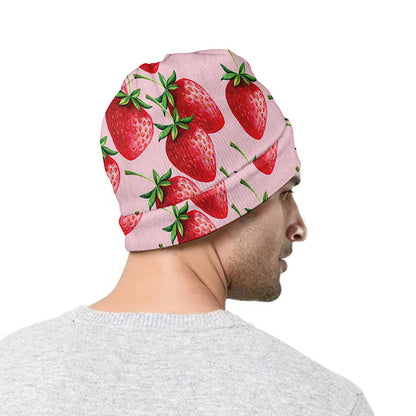 Strawberry Fruit Pattern Print Beanie