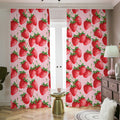 Strawberry Fruit Pattern Print Dimout Pencil Pleat Curtains