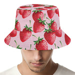Strawberry Fruit Pattern Print Bucket Hat