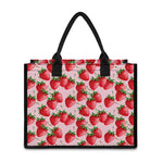 Strawberry Fruit Pattern Print Canvas Tote Bag