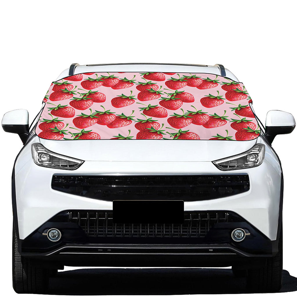 Strawberry Fruit Pattern Print Car Windshield Snow Cover