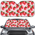 Strawberry Fruit Pattern Print Car Windshield Sun Shade