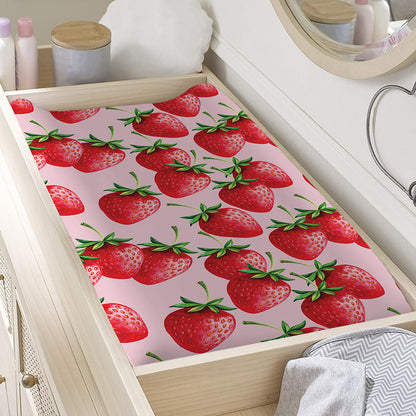 Strawberry Fruit Pattern Print Changing Pad Cover
