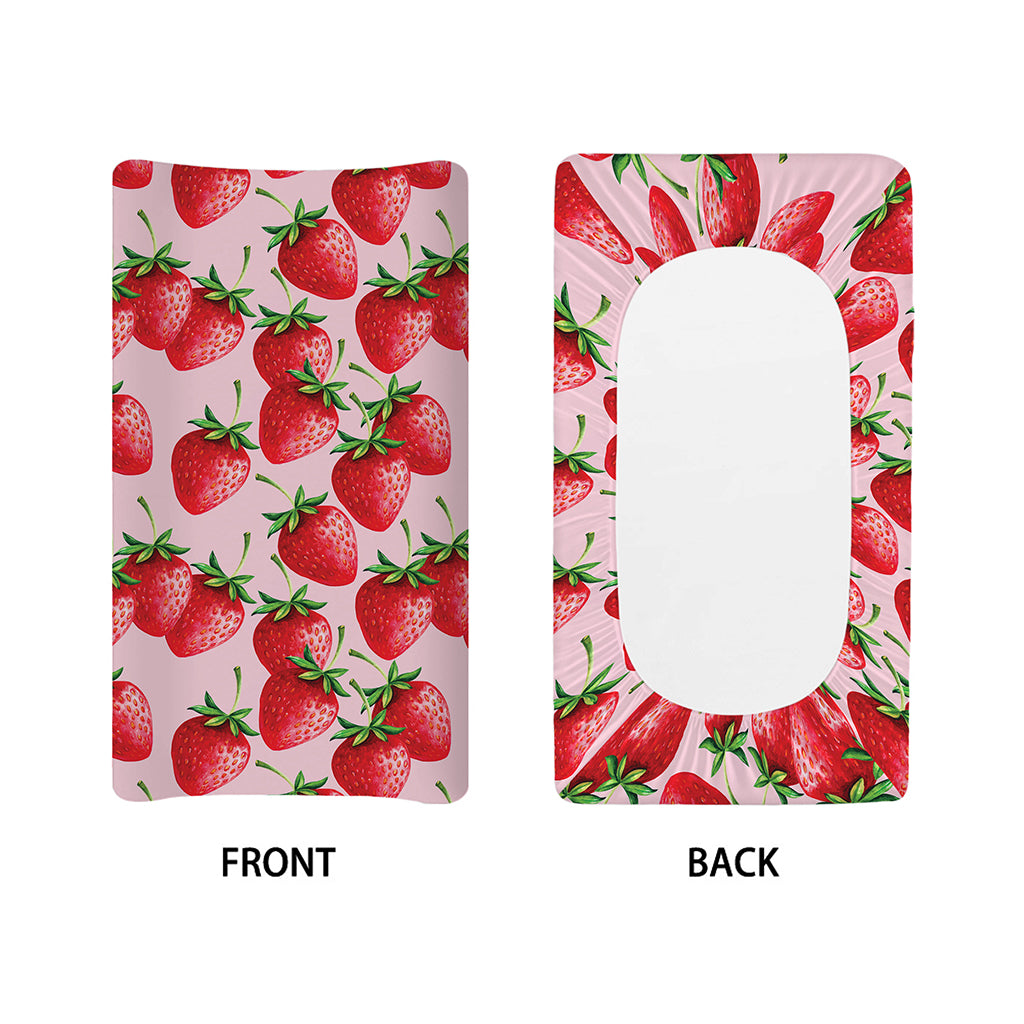 Strawberry Fruit Pattern Print Changing Pad Cover