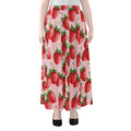 Strawberry Fruit Pattern Print Chiffon Maxi Skirt