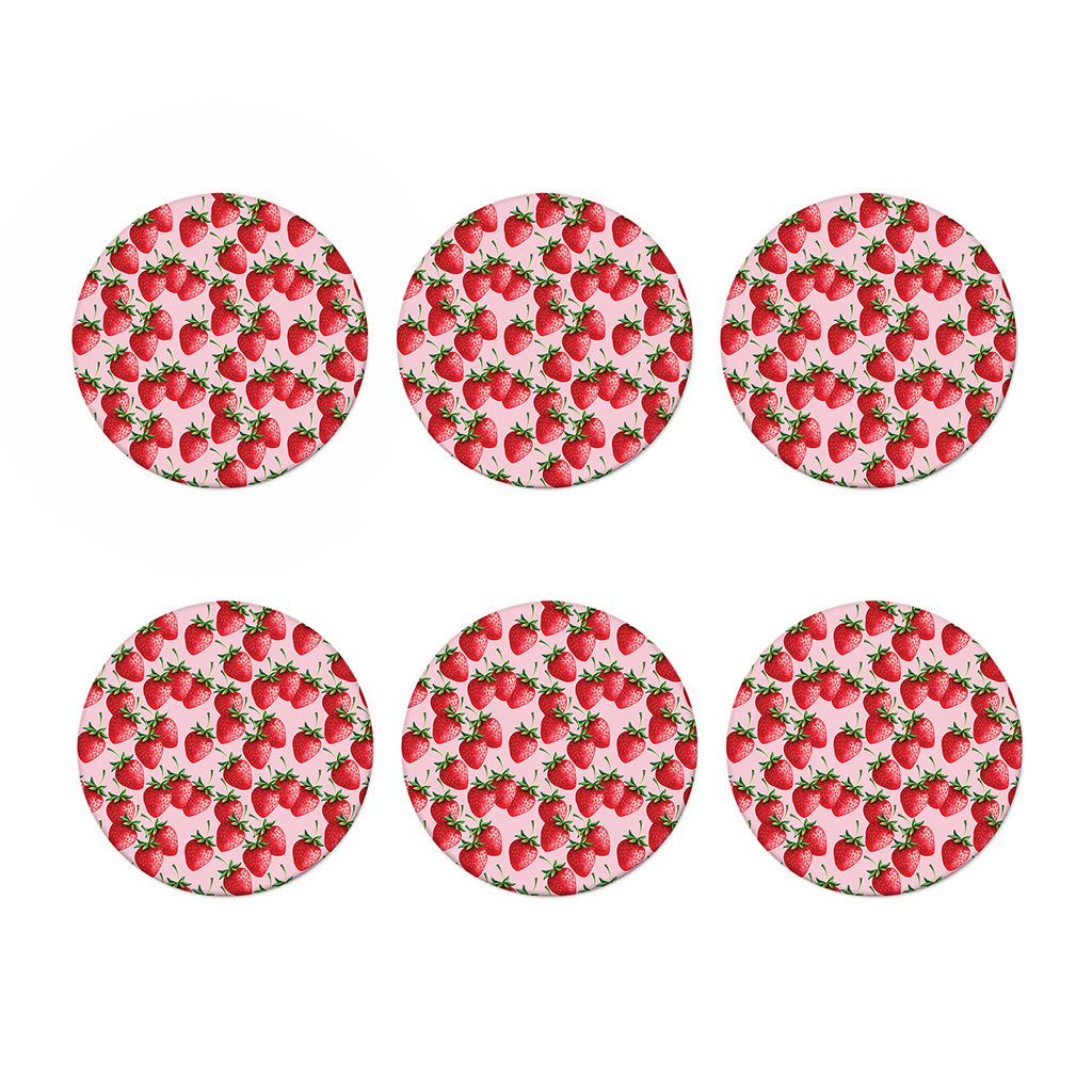 Strawberry Fruit Pattern Print Coaster Set