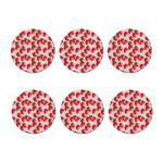 Strawberry Fruit Pattern Print Coaster Set