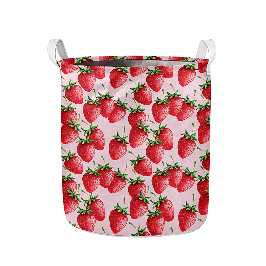 Strawberry Fruit Pattern Print Collapsible Laundry Basket