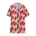 Strawberry Fruit Pattern Print Cotton Hawaiian Shirt