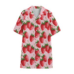 Strawberry Fruit Pattern Print Cotton Hawaiian Shirt