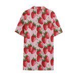 Strawberry Fruit Pattern Print Cotton Hawaiian Shirt