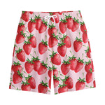 Strawberry Fruit Pattern Print Cotton Shorts