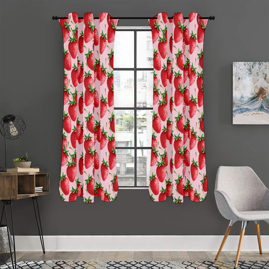 Strawberry Fruit Pattern Print Curtain