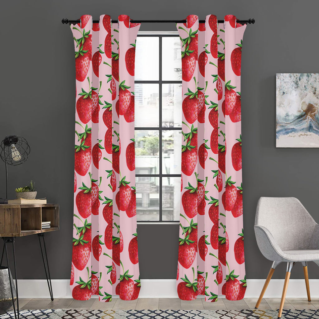 Strawberry Fruit Pattern Print Curtain