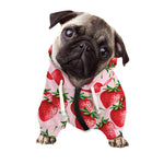 Strawberry Fruit Pattern Print Dog Zip Up Hoodie