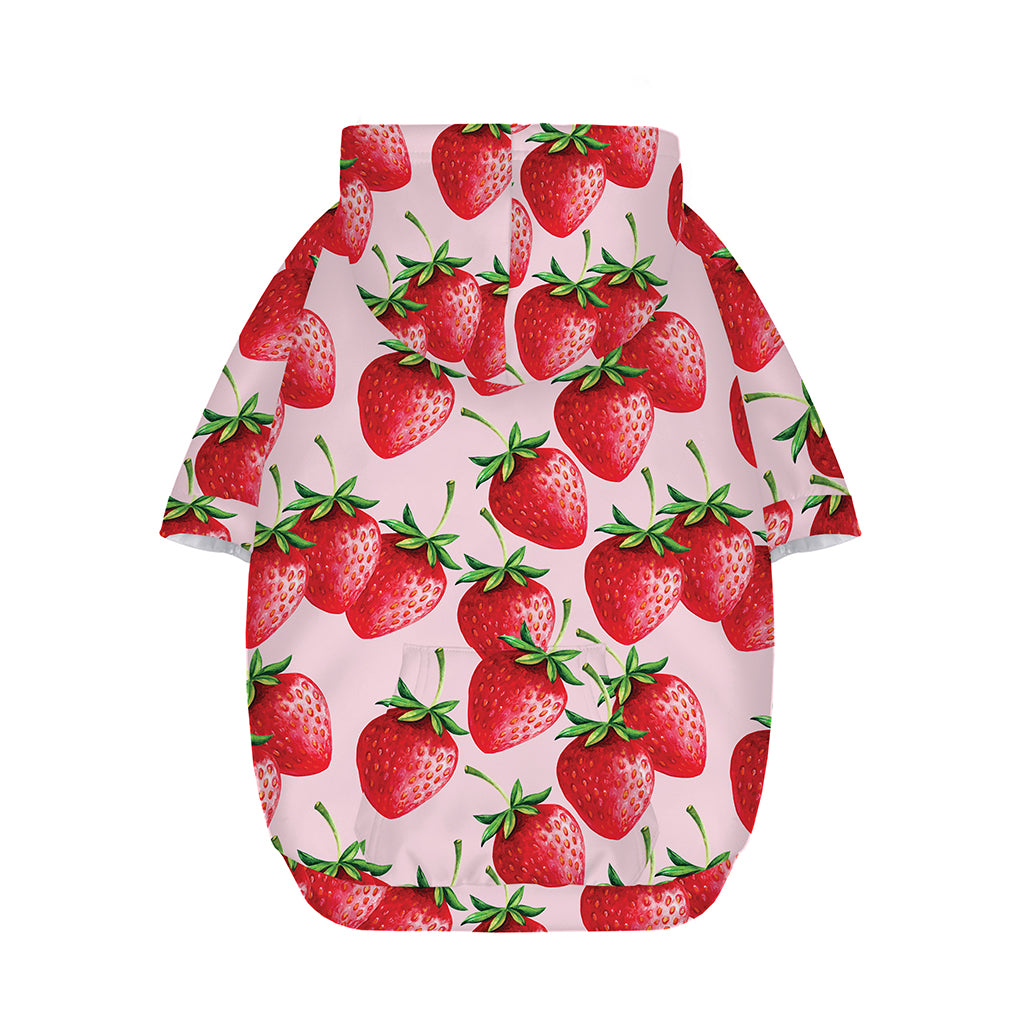 Strawberry Fruit Pattern Print Dog Zip Up Hoodie