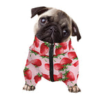 Strawberry Fruit Pattern Print Dog Zip Up Jacket