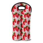 Strawberry Fruit Pattern Print Double Neoprene Wine Tote