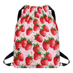 Strawberry Fruit Pattern Print Drawstring Backpack