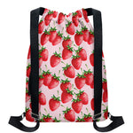 Strawberry Fruit Pattern Print Drawstring Backpack