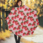 Strawberry Fruit Pattern Print Foldable Umbrella