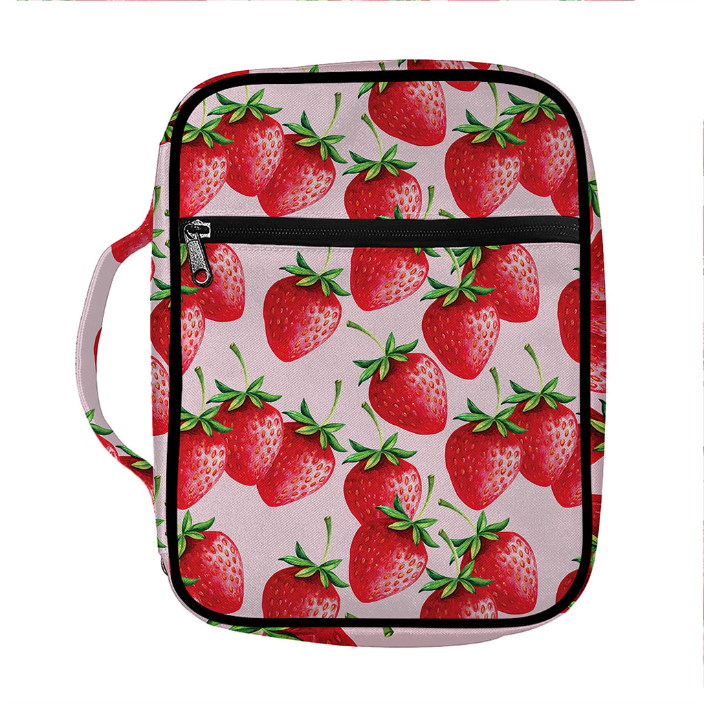 Strawberry Fruit Pattern Print Front Pocket Bible Bag