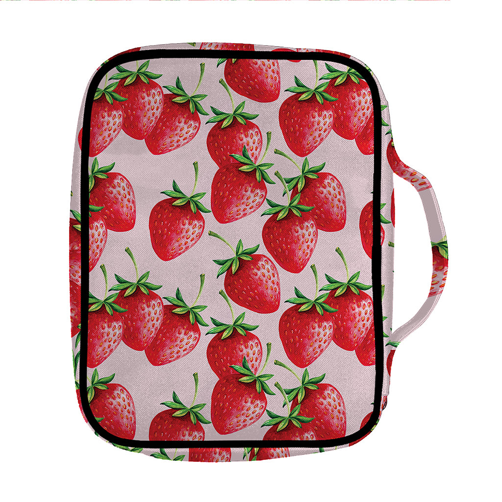 Strawberry Fruit Pattern Print Front Pocket Bible Bag