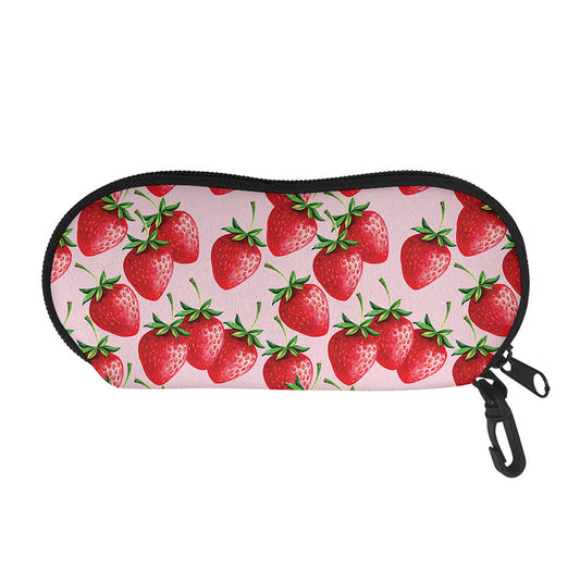 Strawberry Fruit Pattern Print Glasses Case