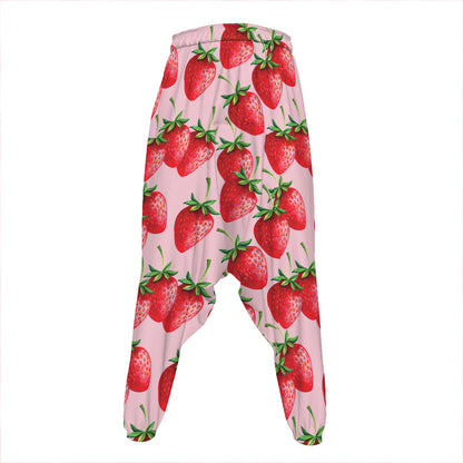 Strawberry Fruit Pattern Print Hammer Pants