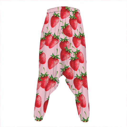 Strawberry Fruit Pattern Print Hammer Pants