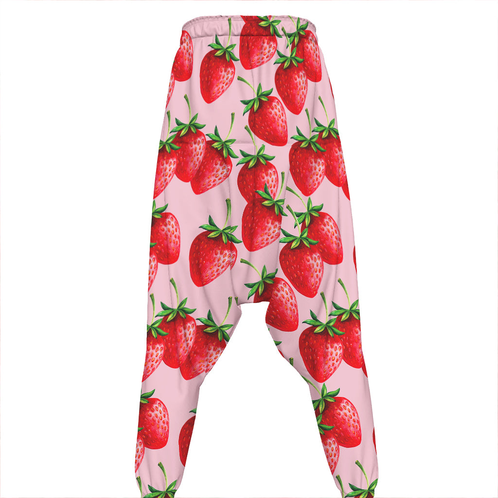 Strawberry Fruit Pattern Print Hammer Pants