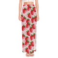 Strawberry Fruit Pattern Print High Slit Maxi Skirt