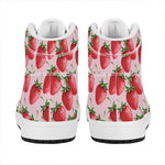 Strawberry Fruit Pattern Print High Top Leather Sneakers