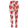Strawberry Fruit Pattern Print High-Waisted Pocket Leggings
