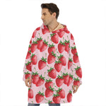 Strawberry Fruit Pattern Print Hoodie Blanket