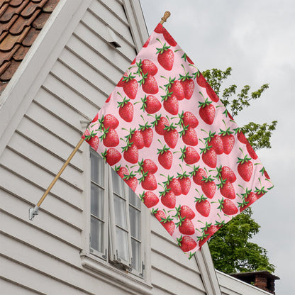 Strawberry Fruit Pattern Print House Flag